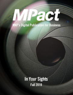 MPact fall 2019 cover photo of camera aperture